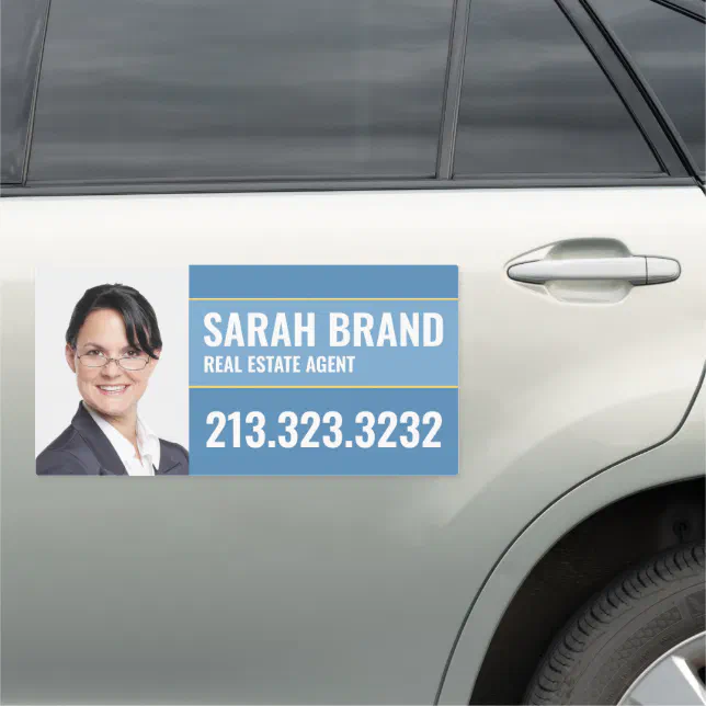 Modern Business Real Estate Agent Car Magnet | Zazzle