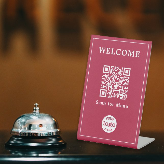 Modern Business Restaurant Cafe Menu QR Code Logo Pedestal Sign (Modern Business Restaurant Cafe Menu QR Code Logo Pedestal Sign)