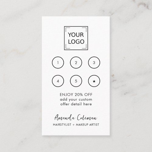 Modern Business Reward 6 Punch Logo white PINK Business Card