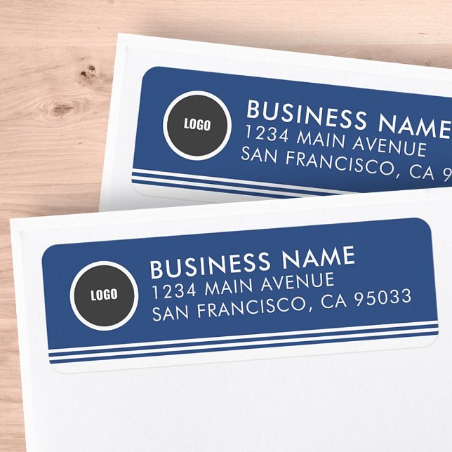 Modern Business Round Logo Mailing Return Address Label (Creator Uploaded)