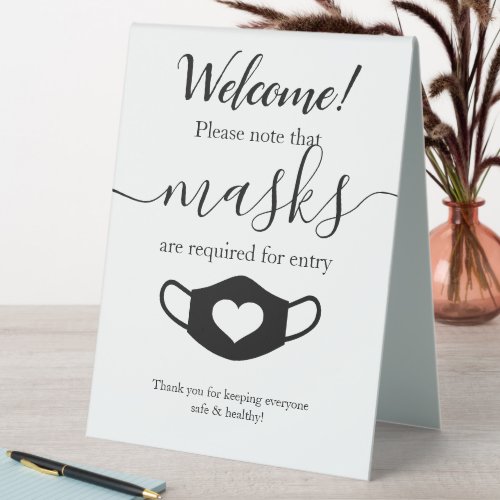 Modern Business Safety Wear Your Face Mask Script Table Tent Sign