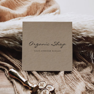 Modern business simple kraft square business card