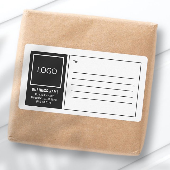 Modern Business Square Logo Mailing Shipping Label (Creator Uploaded)