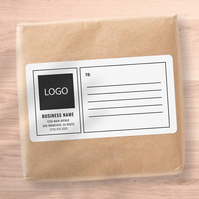 Modern Business Square Logo Mailing Shipping Label (Creator Uploaded)