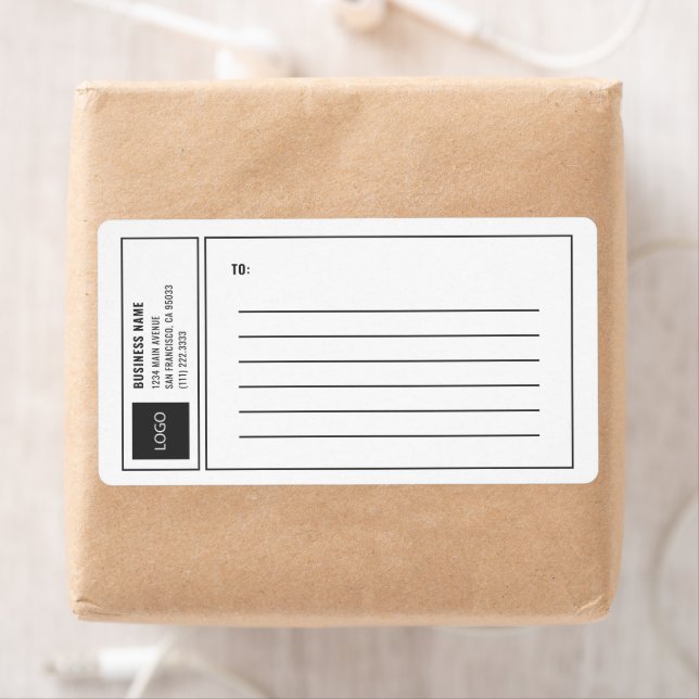 Modern Business Square Logo Mailing Shipping Label (Insitu)
