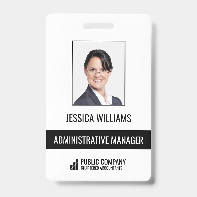 Modern Business Staff Employee ID Badge (Front)