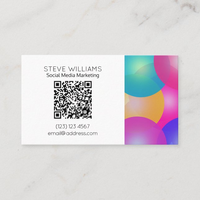 Modern business style QR code Business Card (Front)