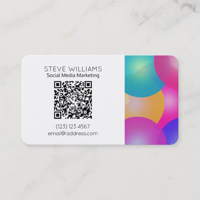Modern business style QR code rounded style Business Card (Front)
