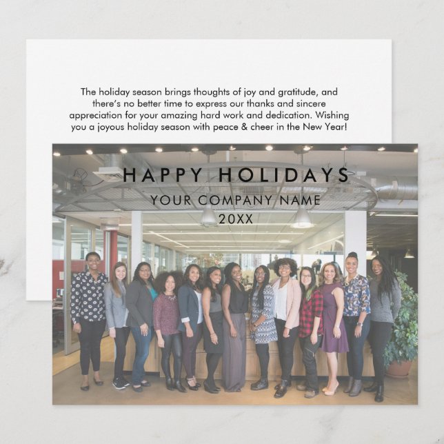 Modern Business Team Photo Logo Photo Christmas (Front/Back)