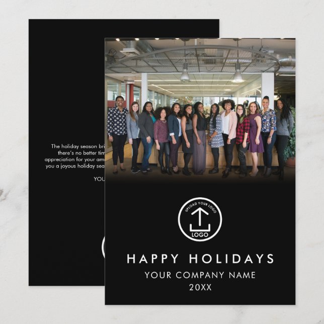 Modern Business Team Photo Logo Photo Christmas (Front/Back)