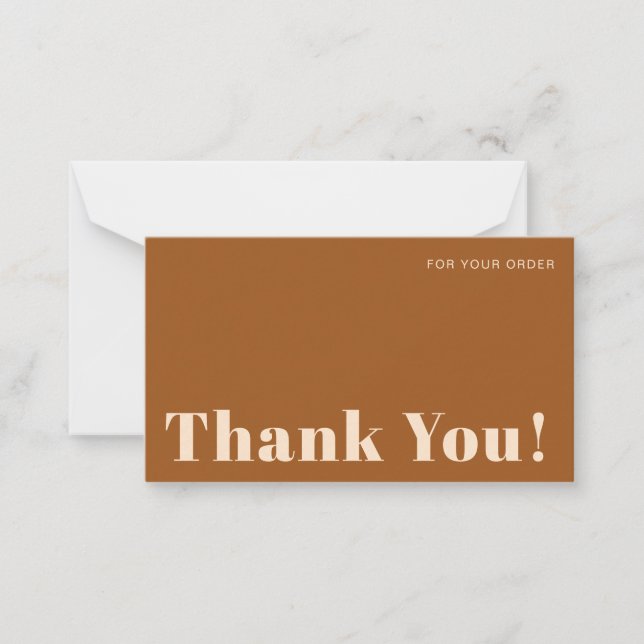 Modern Business Terracotta Thank You Note Card (Front)