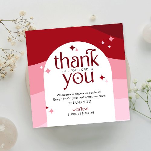 Modern Business Thank You Card Order Insert Retro