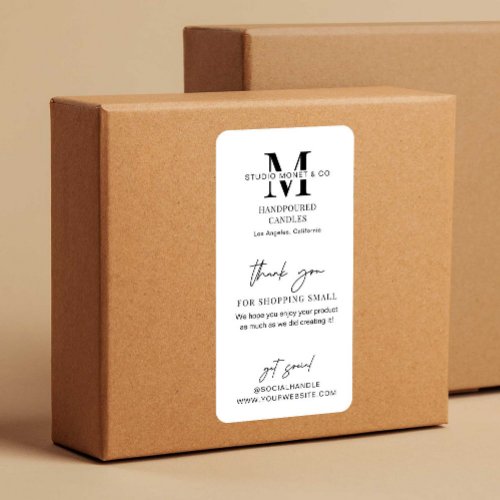 Modern Business Thank You Product Box Seal Label