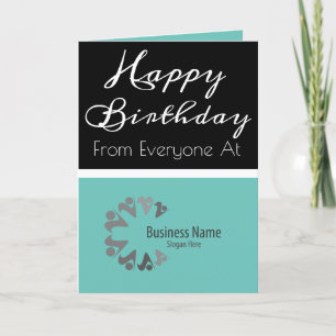 Modern Business to Employee Personalized Birthday Letterpress Thank You Card