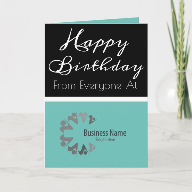 Modern Business to Employee Personalized Birthday Thank You Card (Front)