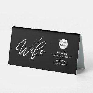 Modern Business Wifi Password & Qr Code Welcome Table Tent