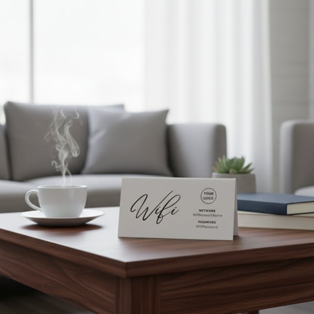 Modern Business Wifi Password & Qr Code Welcome   Table Tent (Creator Uploaded)