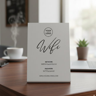Modern Business Wifi Password Welcome   Pedestal Sign