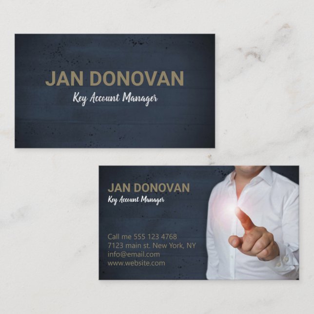 Modern Businessman Casual Key Account Manager Business Card (Front/Back)