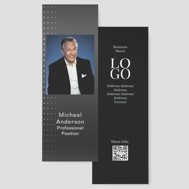 Modern Businessman Photo Advertisement Grey Bookmarks (Front & Back)