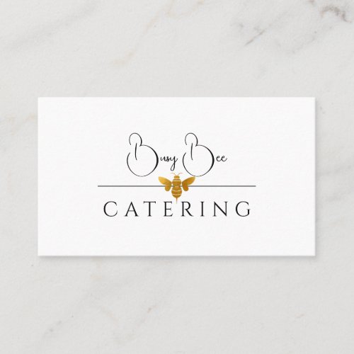 Modern Busy Gold Bee Logo Catering Culinary Business Card