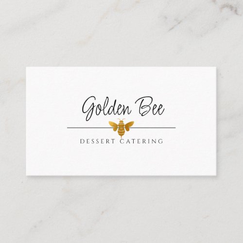 Modern Busy Golden Bee Logo Catering Culinary Business Card
