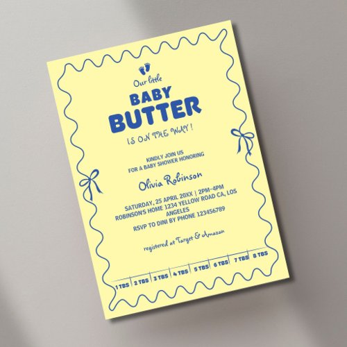 Modern Butter Yellow Baby Shower Invitation