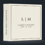 Modern Butter Yellow Monogram Elegant Wedding 3 Ring Binder<br><div class="desc">This design is part of a butter yellow wedding invitation suite featuring an elegant modern design with your two initial monogram and a simple typography based layout.</div>