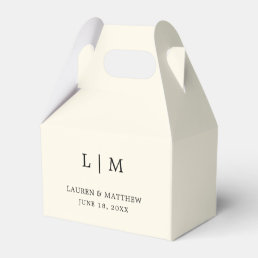 Modern Butter Yellow Monogram Elegant Wedding Favor Boxes