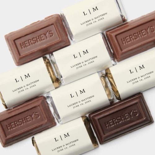 Modern Butter Yellow Monogram Elegant Wedding Hershey's Miniatures