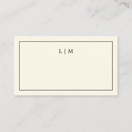 Modern Butter Yellow Monogram Elegant Wedding Place Card