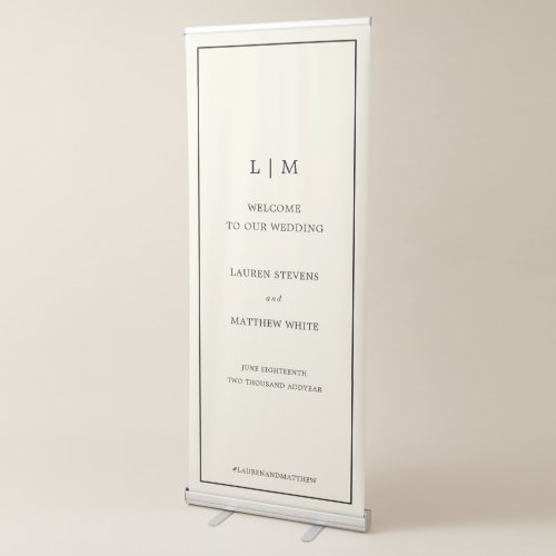 Modern Butter Yellow Monogram Wedding Welcome Sign