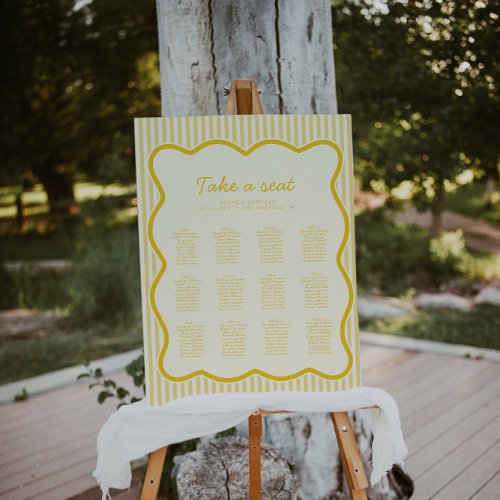 Modern Butter Yellow Seating Chart Foam Board