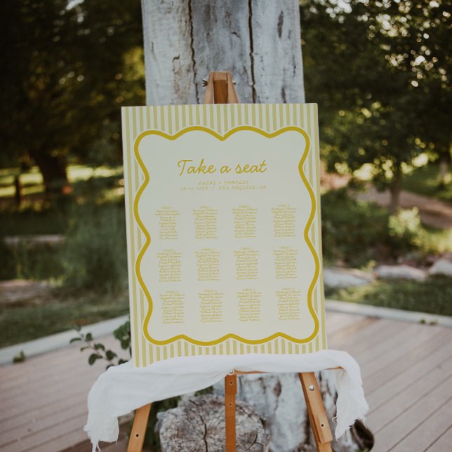 Modern Butter Yellow Seating Chart Foam Board (Creator Uploaded)