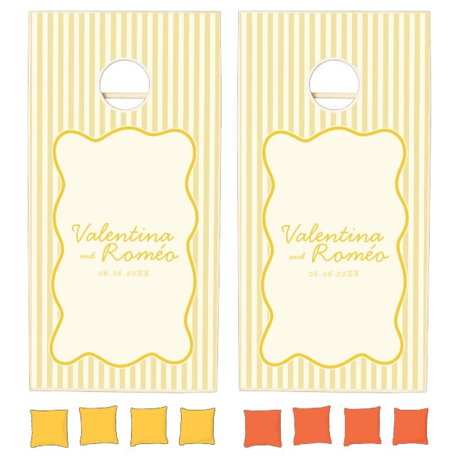 Modern Butter Yellow Wedding Cornhole Set (Set)