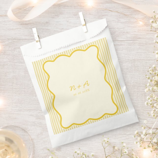 Modern Butter Yellow Wedding Favor Bag (Clipped)