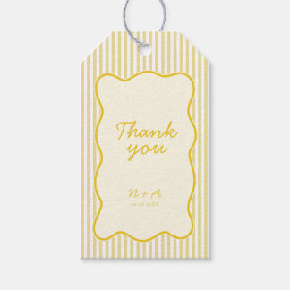 Modern Butter Yellow Wedding Gift Tags
