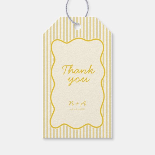Modern Butter Yellow Wedding Gift Tags