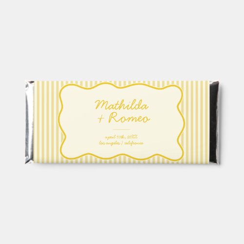 Modern Butter Yellow Wedding Hershey Bar Favors
