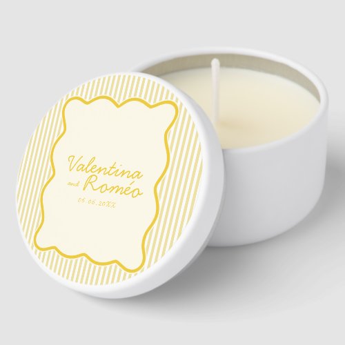Modern Butter Yellow Wedding Mini Candle Favors