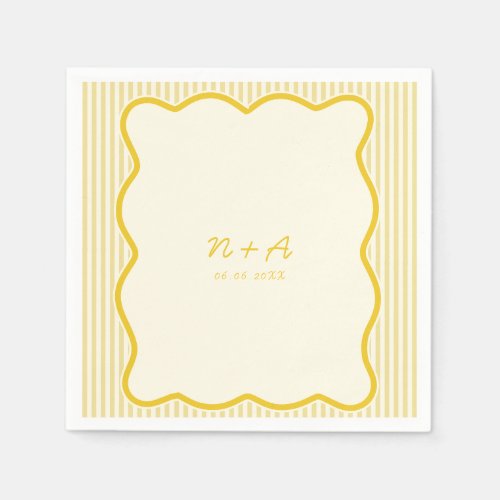 Modern Butter Yellow Wedding Napkins