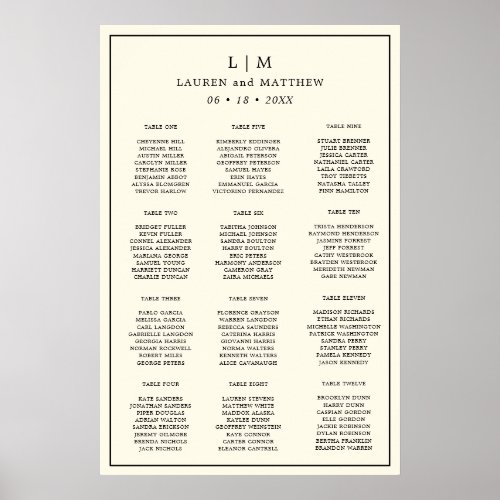 Modern Butter Yellow Wedding Seating Chart