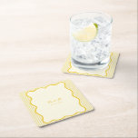 Modern Butter Yellow Wedding Square Paper Coaster<br><div class="desc">Add a charming and functional detail to your celebration with the Modern Butter Yellow Wedding Square Paper Coaster. Featuring a soft butter yellow background and clean, minimalist typography, these coasters bring a fresh and elegant touch to your wedding reception, cocktail hour, bridal shower, or rehearsal dinner. Perfect for spring and...</div>