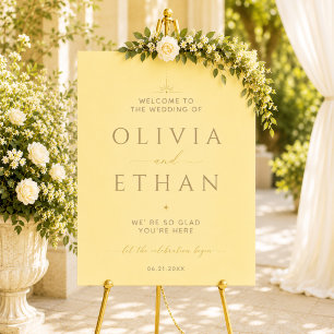 Modern Butter Yellow Wedding Welcome Sign