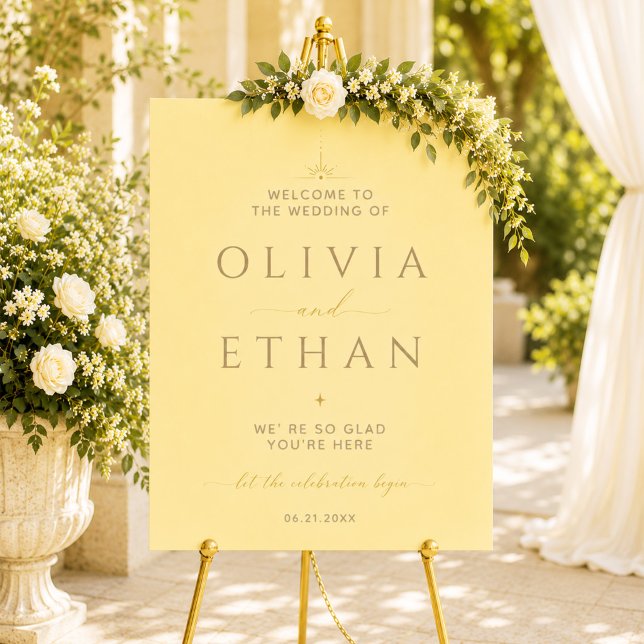 Modern Butter Yellow Wedding Welcome Sign (Creator Uploaded)