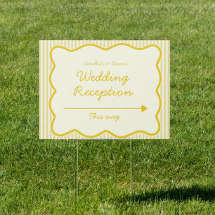Modern Butter Yellow Wedding Yard Sign