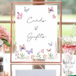 Modern Butterflies Bridal Shower Cards And Gifts Poster at Zazzle