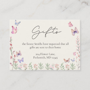 Modern Butterflies Bridal Shower Enclosure Card