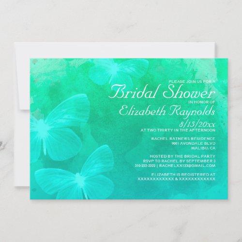 Modern Butterflies Bridal Shower Invitations