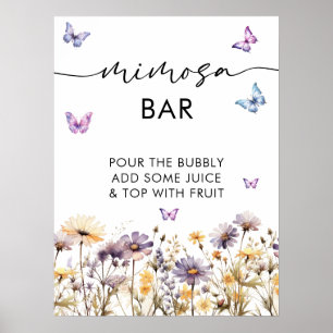 Modern Butterflies Bridal Shower Mimosa Bar Sign